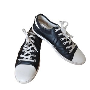 Louis Vuitton Black White Leather Sneakers